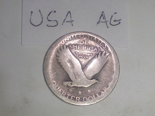 Moneda Usa One Quarter Sin Fecha. Plata