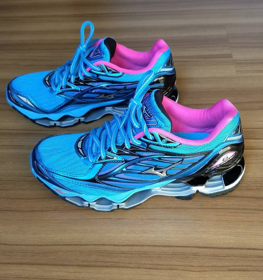 mizuno prophecy 6 feminino azul e rosa