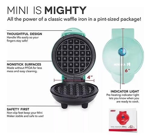 Máquina Pequeña Para Hacer Waffles Para Desayunos Redonda novaka Adecuado para el hogar