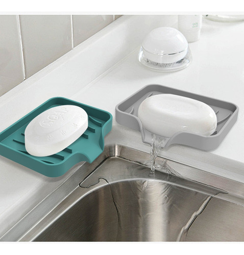 Soporte Para Jabonera Con Bandeja De Silicona Con Borde De D