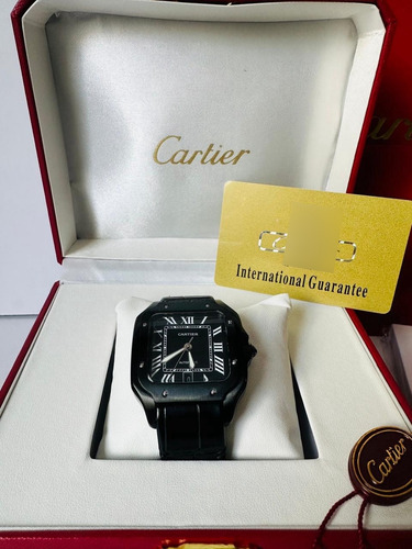 Reloj Cartier Automático Negro Fullset Para Hombre