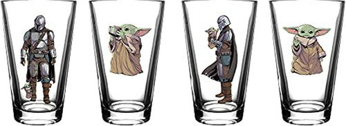 Set De Vasos The Mandalorian Y The Child - 16 Oz. - 4 Unidad