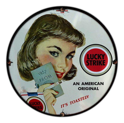 #621 - Cuadro Decorativo Vintage / Lucky Strike No Chapa