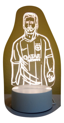 Lampara 3d Ilusion Futbol Lionel Messi Camina Monocolor Sc