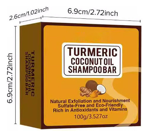 Jabón Champú Con Aceite De Coco Y Cúrcuma L, 100 G, 5004