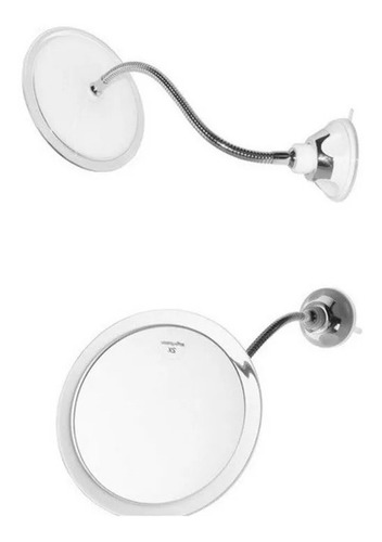 Espejo Sopapa Flexible Aumento X10 Ventosa Baño Cromado Luz