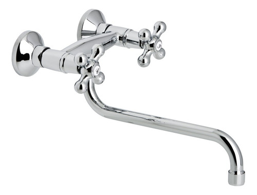 Griferia Genebre New Regent De Cocina Lavadero De Pared Plateado Brillante