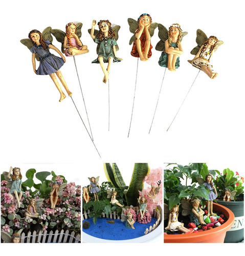 Imagen 9 de 10 de 6 Flores De Hadas En Miniatura De Resina