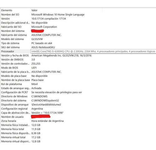 Notebook Asus Rog Gl552vw