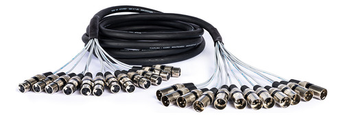 Multicabo Espaguetado 12 Vias Com Conectores Xlr - 8 Metros