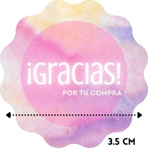 150 Etiqueta Adhesiva Gracias Por Tu Compra Forma 2 Sticker