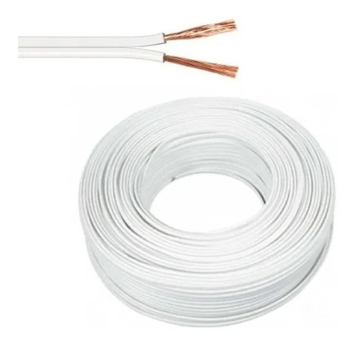 Cable 2x14 Color Blanco Awg Paralelo Rollo 100 Metros 