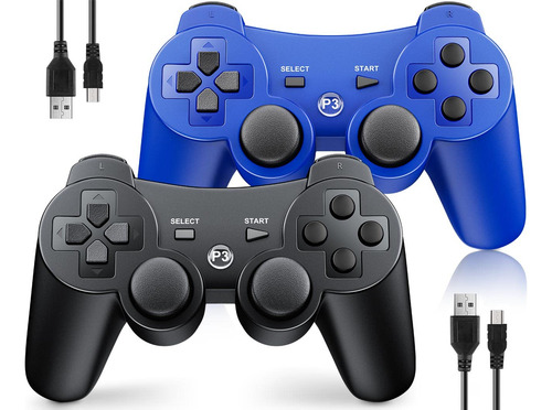 Okhaha Controlador 2 Pack Para Ps3 Controlador Inalámbrico P