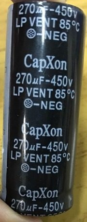 Imagen 2 de 3 de Capacitor Electrolitico Fino 270uf X 450v (22x56mm)