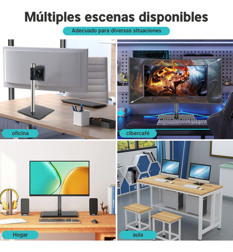 Soporte Monitor Escritorio Mountup Base 14-32'' Ajustable 16 Kg