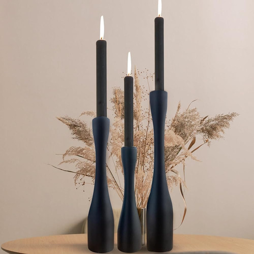 Sdali Home Candelabros Porta Velas Negro, (12  / 10  / 7.5  