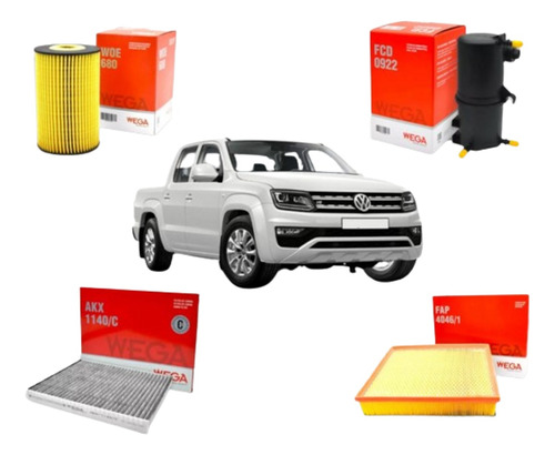 Kit 4 Filtros Wega Volkswagen Amarok 2.0 Año 2024