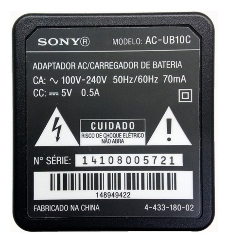 Lote 10 Carregadores Usb Sony Ac-ub10c Bivolt