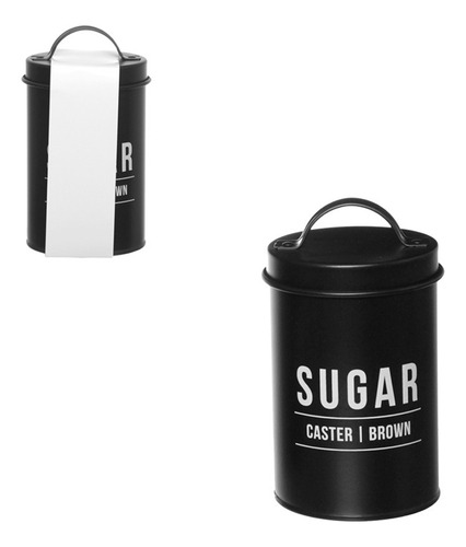 Conjunto 2 Porta Mantimentos Café E Açúcar Com Tampa De Aço