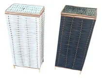 Comprar Canasto Cesto De Mimbre Y Suncho Con Tapa Ropa Sucia Laundry