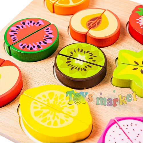 Frutas De Madera Imantadas Para Cortar Montessori Didáctico