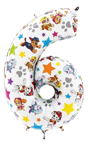 Globo De Aluminio Toyland 66 Cm Paw Patrol Número 6
