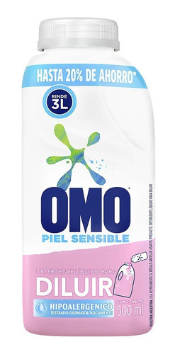 Imagen 2 de 2 de Omo Detergente Líquido Hipoalergénico Para Diluir 500ml