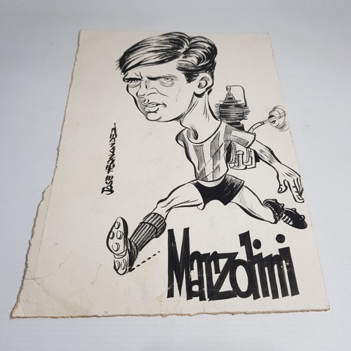 Antiguo Fútbol Boca Marzolini Caricatura Orig 1960 Mag 60322