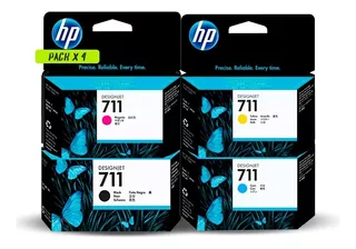 Combo Hp 711 Tinta Original Para T120 T520 - 4 Colores