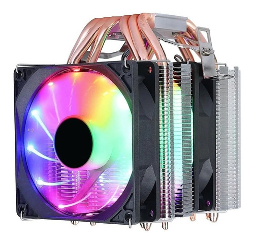 Fan Cooler Disipador Rgb Intel Y Amd 6 Tubos Ventilador Pc