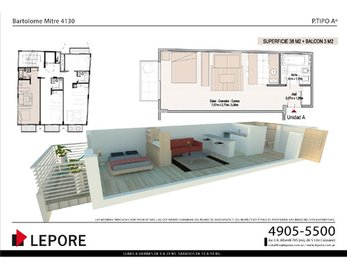 Bartolomé Mitre 4130 1, 2 y 2 ambientes en duplex