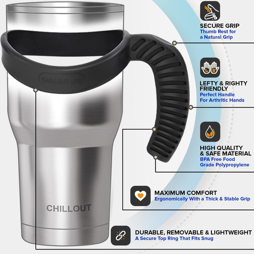 Taza De Viaje De Acero Inoxidable Con Mango De 30 Oz - 6 Pie