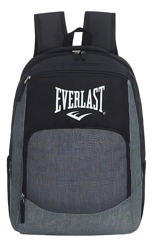 Mochila Everlast Escolar Reforzada Urbana Porta Notebook Color Gris Diseño De La Tela Liso