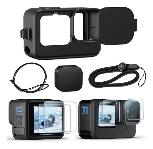 Carcasa Protectora De Silicona Para Gopro Hero 11/10/9 Negra