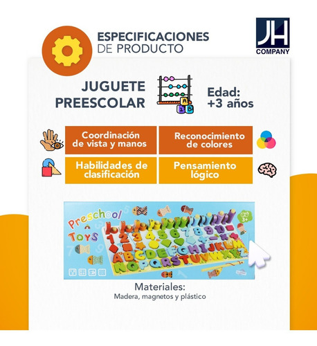 Rompecabezas Juguete Didactico Madera Magnetico Alfabeto M08