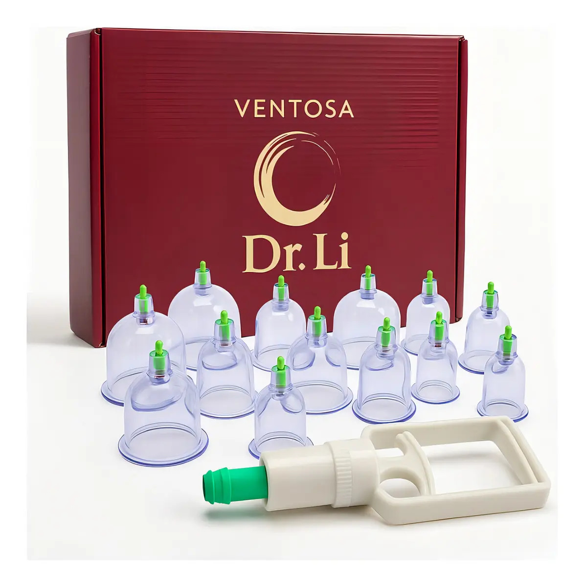 Kit 12 Ventosas Massagem Ventosaterapia Bomba Dr. Li