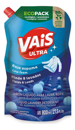 Ecopack Jabón Líquido Para Ropa 800ml Vais Ultra