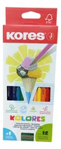 Comprar Colores Kores Triangulares 12 Piezas + Sacapunta (pack X 3)