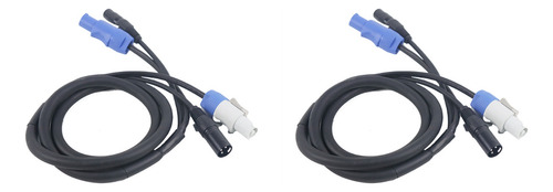 2 Cables Dmx Powercon, Combinación De Conector Powercon Y Dm