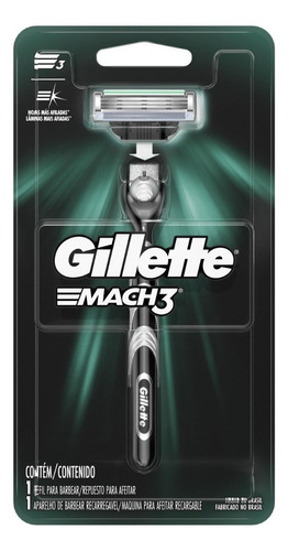 Aparelho De Barbear Gillette Mach3 + 1 Carga