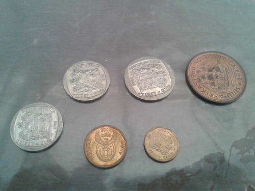 Lote De Monedas Antiguas Sudafrica 6 Unidades