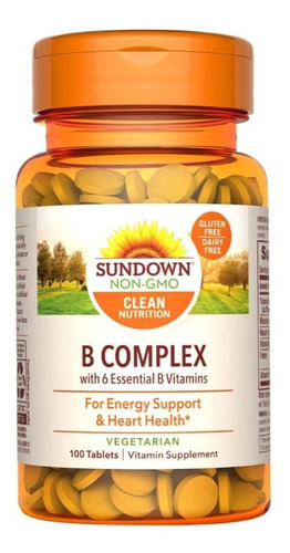 Suplemento en tabletas Sundown Naturals  Vitaminas B Complex vitamina b1 b2 b3 b6 b12
