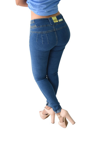 Pantalones Colombianos Jeans Dama Mezclilla Push Up V-f14