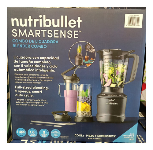 Licuadora Nutribullet Smart Sense 1400 W Vaso De Tritan 5vel