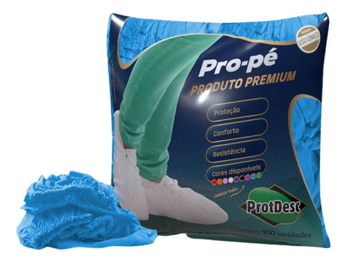 Sapatilha Propé Descartável 20gm Protdesc Azul Com 100un