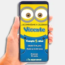 Comprar Invitación Digital Personalizada Cumpleaños De Los Minions