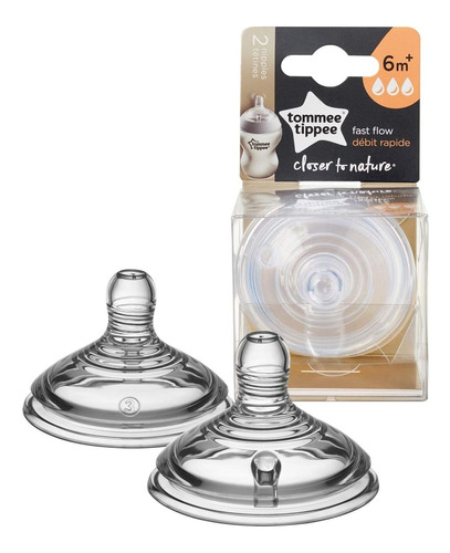 Flujo Rápido 6m+ Tommee Tippee Reemplazo 2 Nipples Tetinas