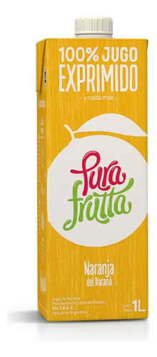 Jugo Pura Frutta 100% Exprimido Naranja Del Paraná 1l