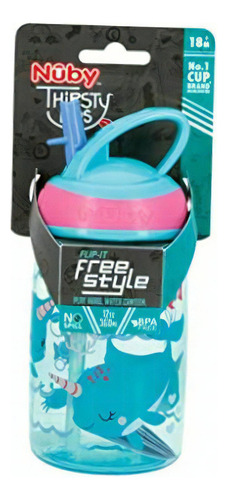 Nuby Flip-it Kids On-the-go Botella De Agua Impresa Con