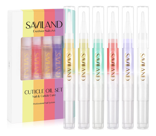 Saviland Aceite De Cuticula Para Unas, 6 Boligrafos De Aceit